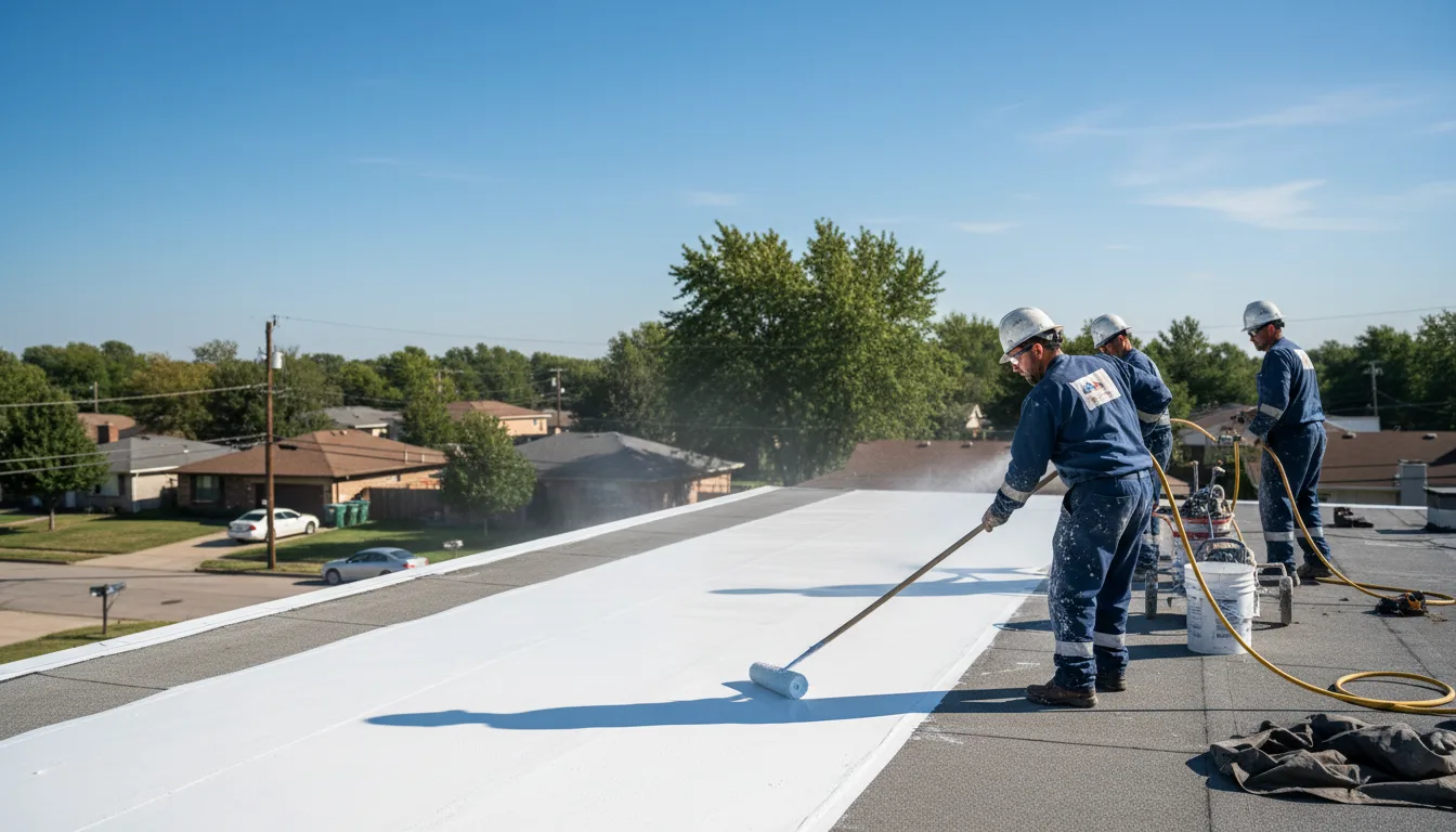 Commercial roof coating in Stoy, IL near me